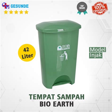 Jual Tempat Sampah Injak Bio Earth 42 Liter Hijau Tong Sampah Besar