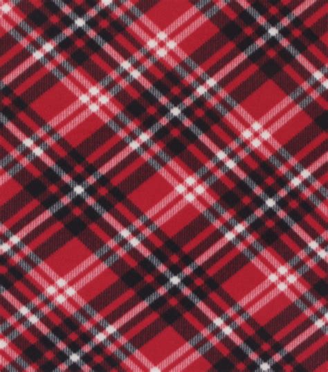 Blizzard Fleece Fabric Red Black Bias Plaid Joann