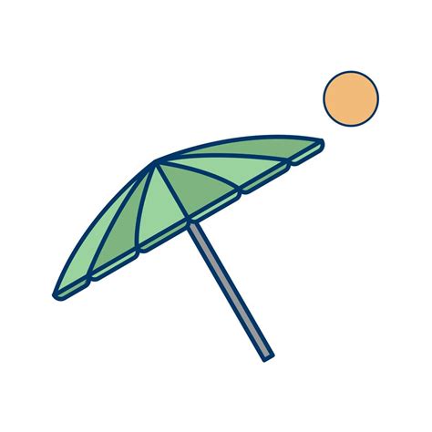 Beach Umbrella Vector Icon 440115 Vector Art At Vecteezy