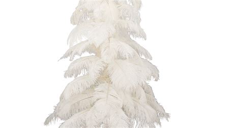 Lee Display White Ostrich Feather Christmas Tree Ft Tall Real Bird