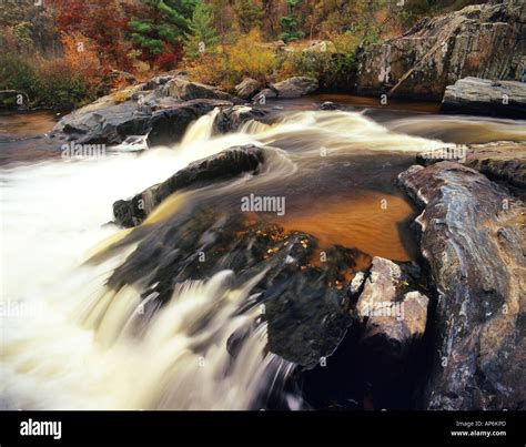 Big Falls On The Eau Claire River In Wisconsin Stock Photo Alamy