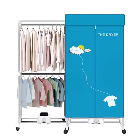 Portable Dryer,110V 1000W Electric Clothes Dryer Machine Double layer Stackable Clothes Drying ...