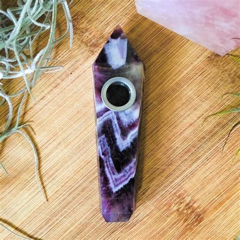 Amethyst Crystal Pipe Gemstone Pipe Purple Stone Bowl Etsy Weed Bong