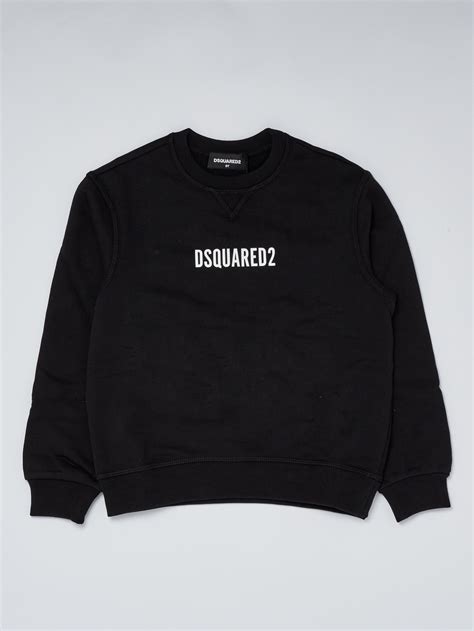 Dsquared Relax Boy Sweatshirt With Printed Logo Black Buy Online At