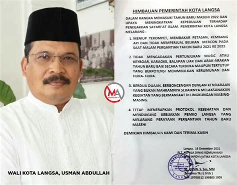 Pemko Langsa Larang Perayaan Malam Tahun Baru