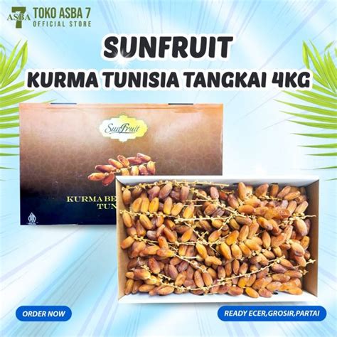 SUNFRUIT KURMA BERTANGKAI TUNISIA 4KG Asba Jaya Berkah