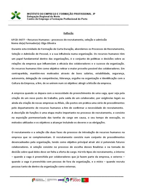 Reflexão 0677 | PDF | Gestão de recursos humanos | Recrutamento