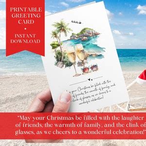 Printable Christmas Card, Beach Christmas, Aussie, Holiday DIY Greeting ...