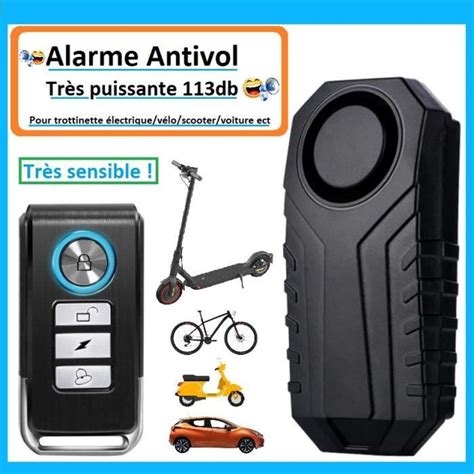 Alarme trottinette électrique Très puissante 110 Db Avec