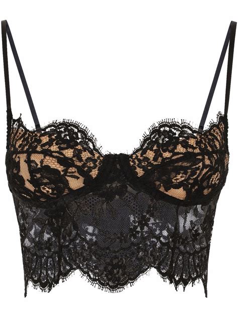 Dolce And Gabbana Lace Corset Bra In Black Modesens