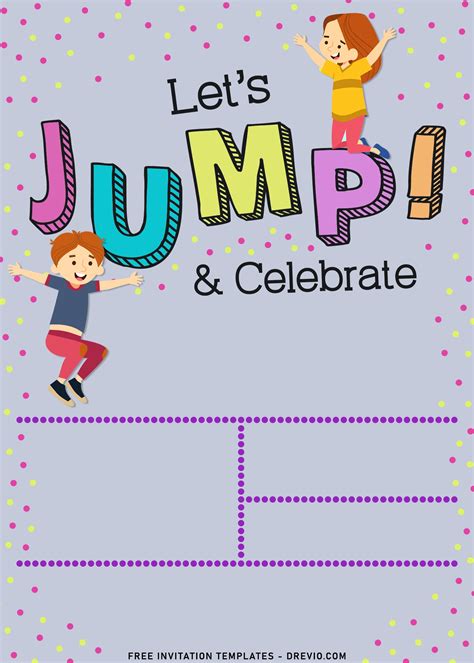 Jump Birthday Invitation Editable Jump Invitation Template Etsy Free