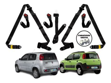 Kit Cinto Segurança Fiat Uno Vivace 3 Pontos Traseiro Parcelamento