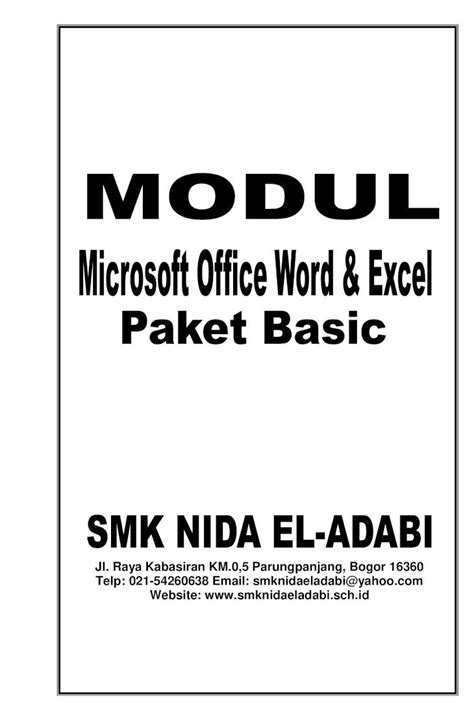 Pdf Modul Pelatihan Microsoft Office Word Dan Excel Tingkat Smk