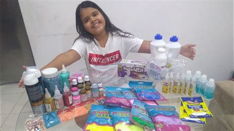 Gastei Reais Em Produtos Para Slime Youtube