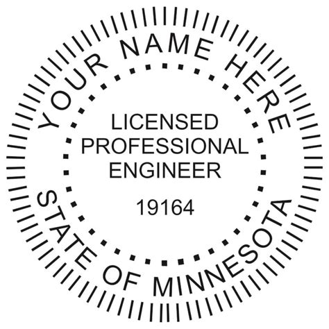 Minnesota Pre Inked Licensed Professional Engineer Stamp Winmark