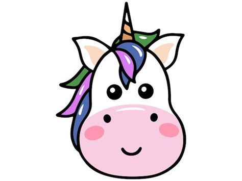 Premium Vector | Unicorn Animal Head Cartoon Illustration