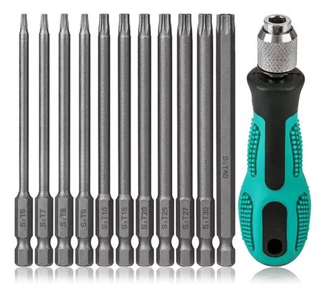 12 Piezas Punta De Destornillador Torx Con Mango Largo 100mm Meses