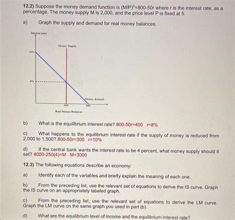 The Following Equations Describe An Economy A Chegg