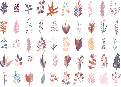 Set Of Leaf Icons In Doodle Style 11012421 Vector Art At Vecteezy