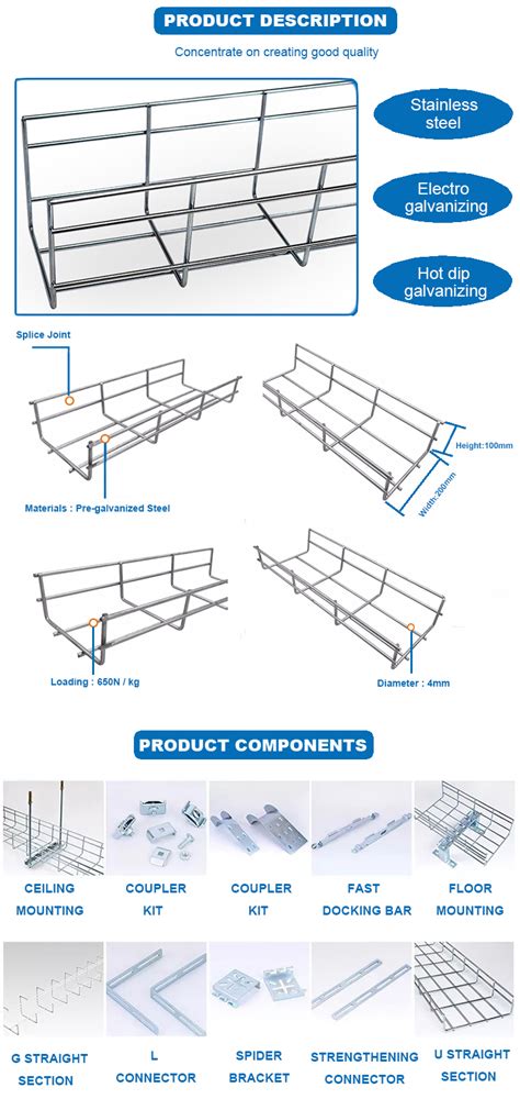 Stainless Steel Cable Tray Wire Mesh With Cover Management Tray Buy