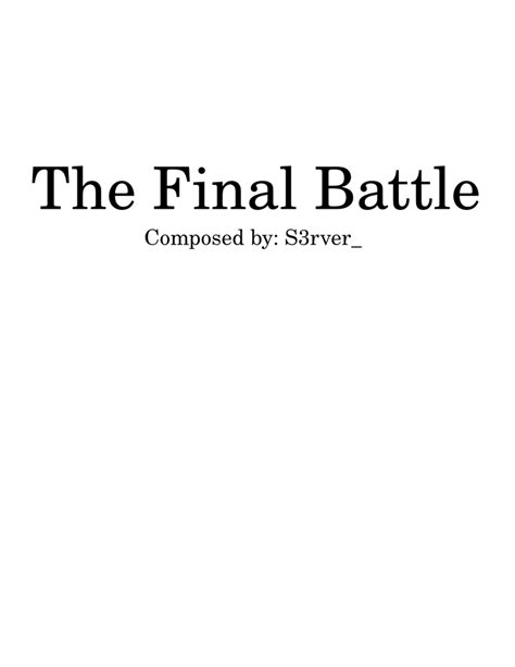 The Final Battle Sheet Music For Piano Trombone Euphonium Tuba And More Instruments Concert