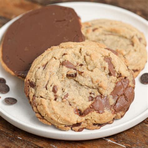 Browned Butter Peanut Butter Chocolate Chip Cookies Chocolate Dipped The Salty Cooker