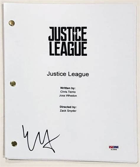 Ezra Miller Signed Justice League Full Movie Script Psa Coa