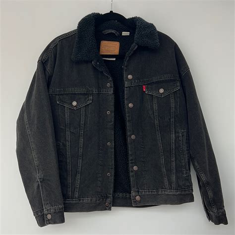 Levi’s Black Sherpa Shearling Denim Jacket - Gem