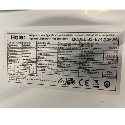 Haier B3FE742CMJW Kühl-Gefrierkombination - Elektro Lund ...