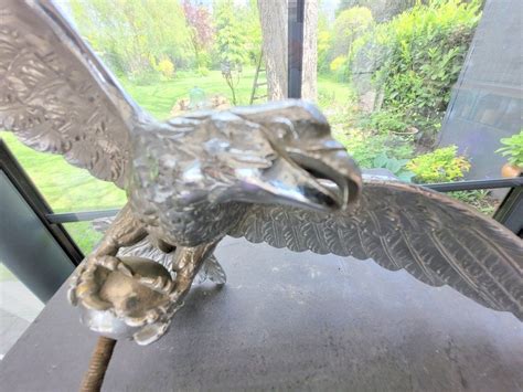 Proantic Great Eagle Automotive Mascot In Silver Bronze