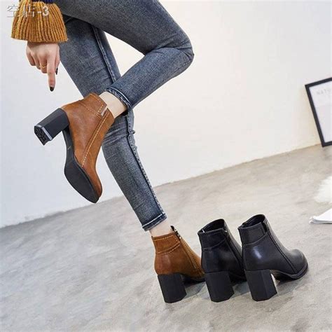 High Heeled Women S Shoes 2021 New All Match Short Boots Women S Autumn