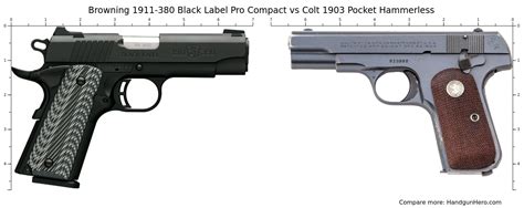 Browning 1911 380 Black Label Pro Compact Vs Colt 1903 Pocket