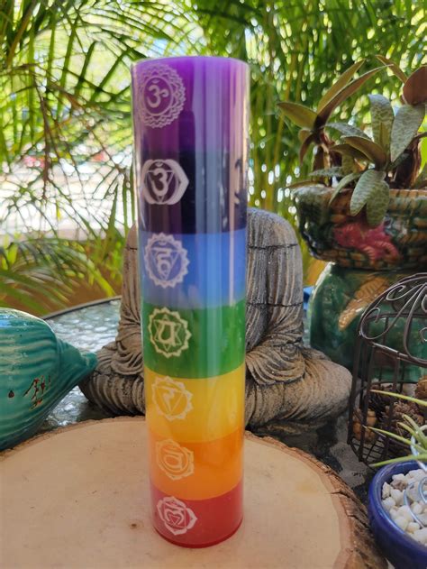 Seven Chakras Layered Candle Chakra Meditation Candles Etsy