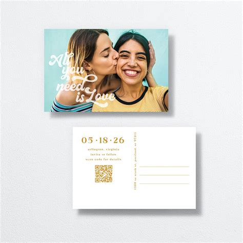 The Knot Groovy Blooms Save The Date Postcards