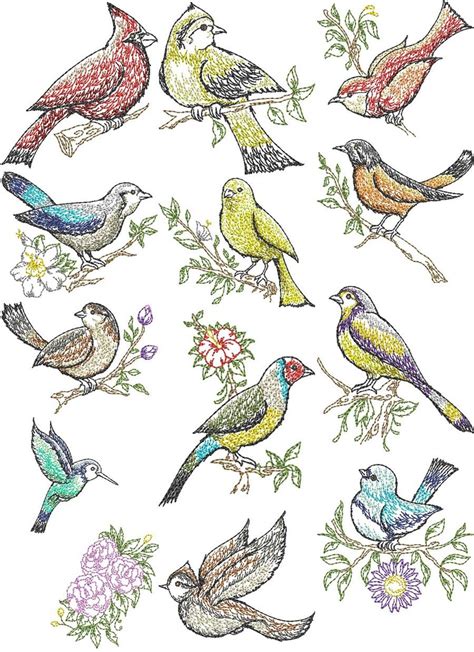 Free Machine Embroidery Designs Birds Custom Embroidery