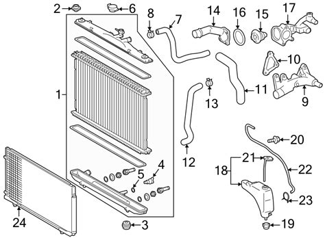 Toyota Sienna Radiator Coolant Hose Upper Lower P