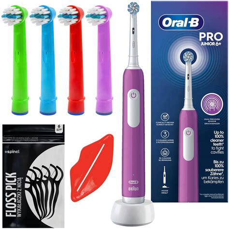 Szczoteczka Elektryczna ORAL B JUNIOR 6 PRO DODATKI FIOLET Opinie I