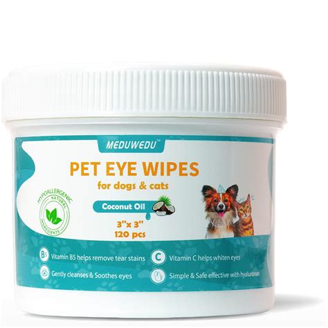MEDUWEDU Eyes Wipes for MMF7 Dogs & Cats 120 Counts, Grooming Kit Care for Dogs and Cats