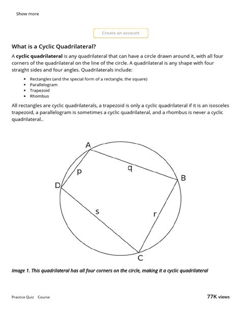 Cyclic Quadrilateral - Overview, Properties & Theorems | PDF ...