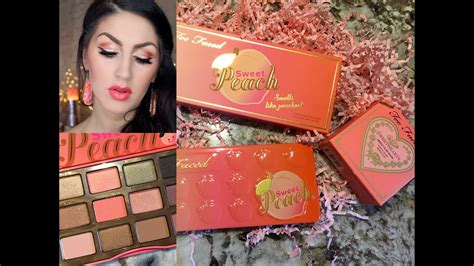 Too Faced SWEET PEACH Palette Tutorial Full Swatches Review YouTube