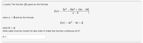 Solved The Function F Is Given By The Formula F X 3x 3