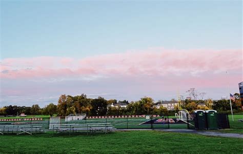 Soccer Field Sunset Football Field Field Sunset