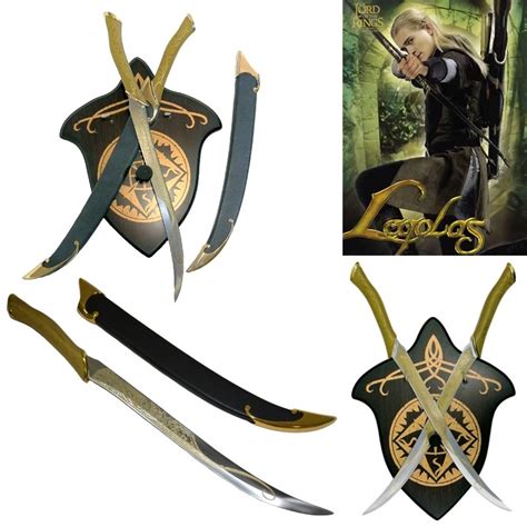 Coltelli Di Legolas Con Foderi Ed Espositore Da Parete Per Cosplay