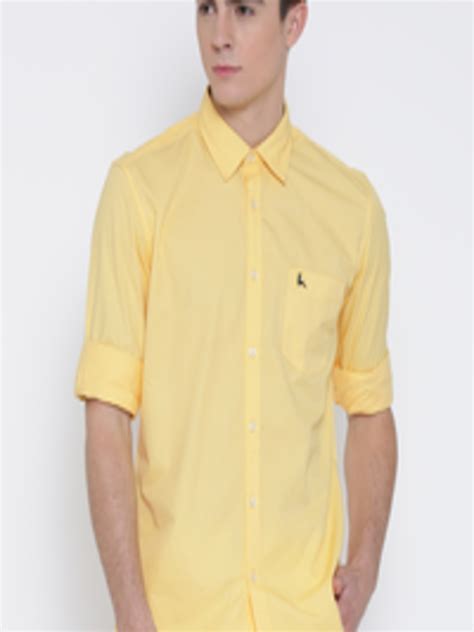 Buy Parx Men Yellow Slim Fit Solid Casual Shirt Shirts For Men 1726059 Myntra