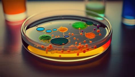 Premium AI Image | Petri plate with organic microorganisms used to analyze a sample of a chemical