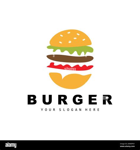 Burger Logo Fast Food Design Bread And Vegetables Vector Fast Food