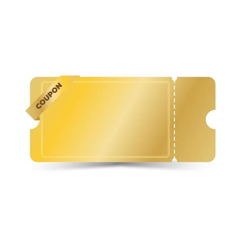 Premium Vector Realistic Detailed 3d Blank Golden Ticket Clip