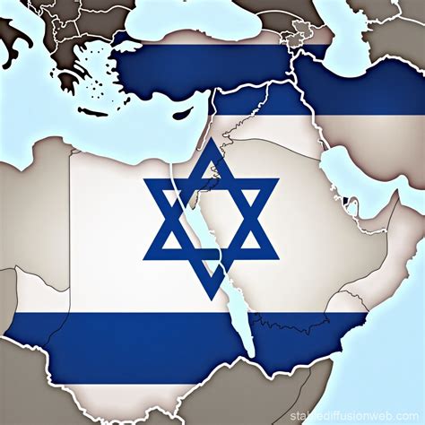 Map of Arab World with Israel Flag | Stable Diffusion Online