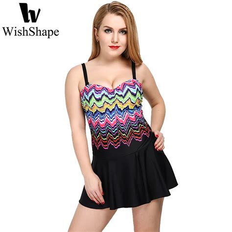 Buy 3xl 4xl 5xl Plus Size Women One Piece Swimsuit Skirt Push Up Swimwear Sexy