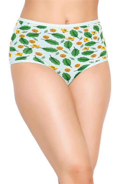 Buy High Waist Floral Print Hipster Panty In Sky Blue Cotton Online India Best Prices Cod